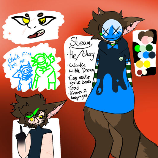 Simple chatacter ref sheet (made on phone) - October 2022